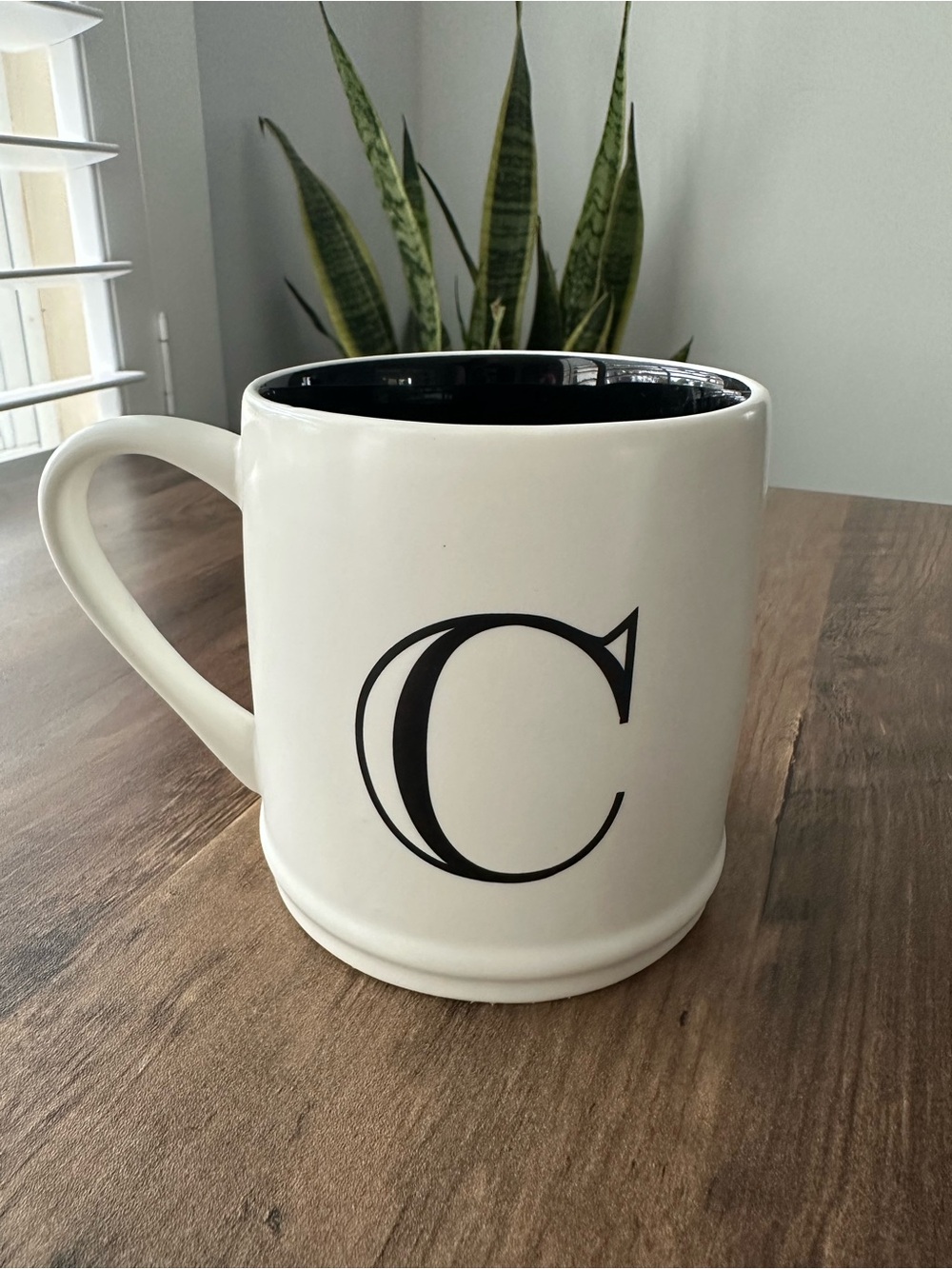 ☕ Monogram “C” Initial Coffee Mug Black & White Ceramic Mug